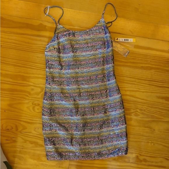 Alice + Olivia Silk Sequin Mini Dress - Picture 3 of 5